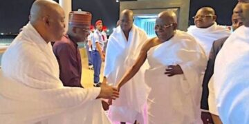 Tinubu Lands in Saudi Arabia for Lesser Hajj, Performs Umrah in Makkah