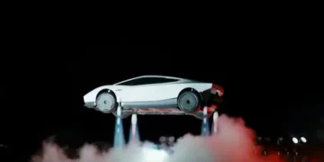 Elon Musk Unveils Flying Tesla Roadster With SpaceX Rocket Technology